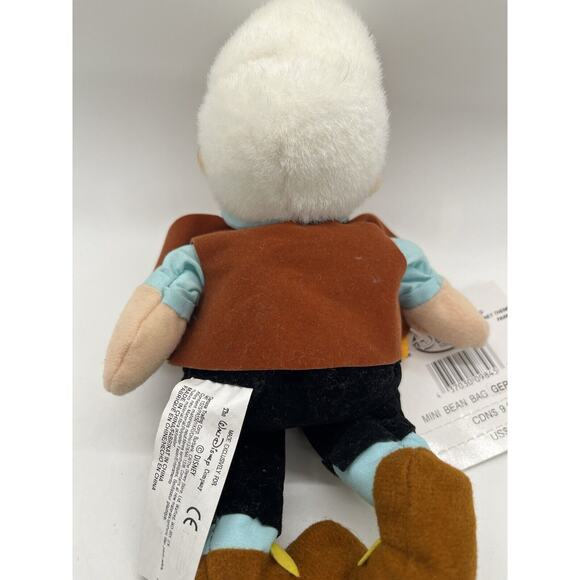 The Disney Store Pinocchio Geppetto 8" Mini Bean Bag Plush Stuffed Toy NWT - Picture 7 of 7